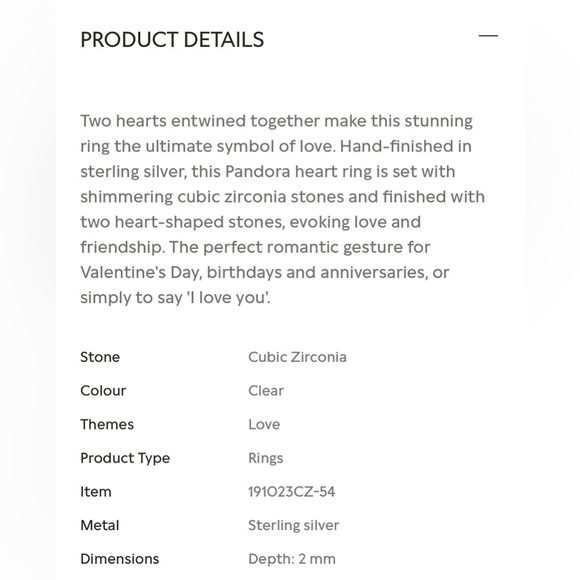 Two Sparkling Hearts Ring 7.5 - Picture 3 of 9